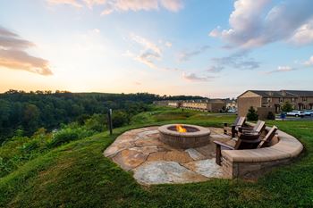 Outdoor fire pit with seating